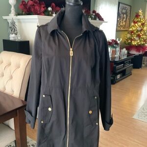 Michael Kors Black Utility Jacket with Gold Details